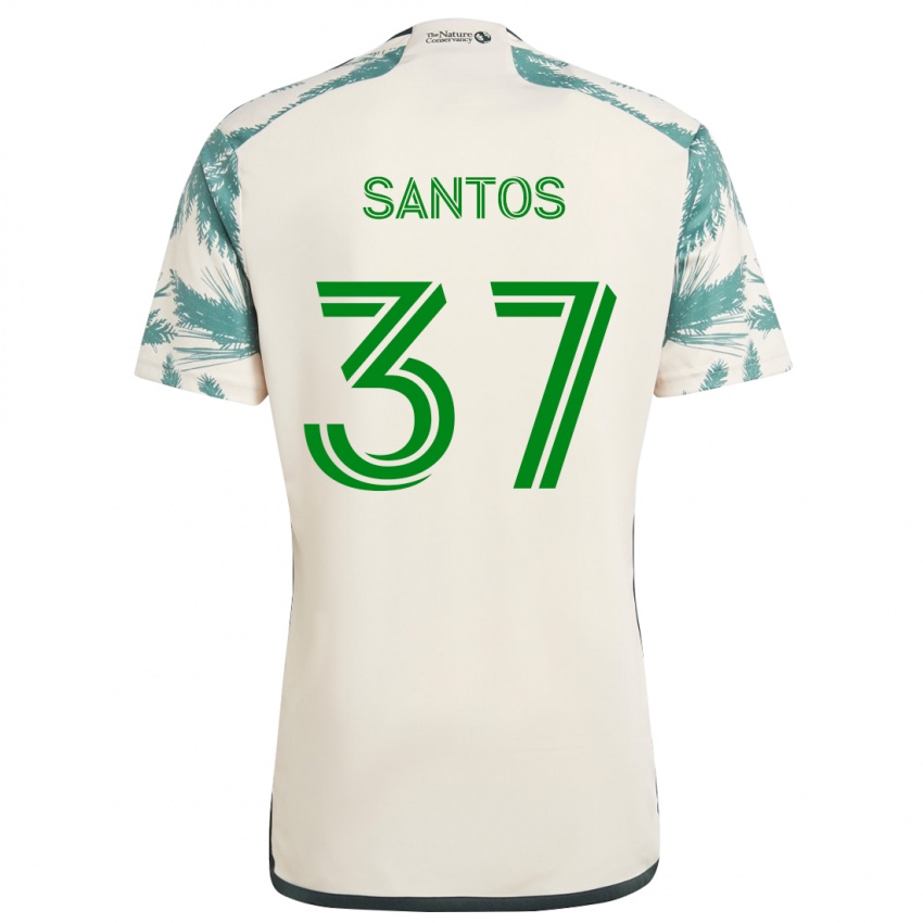 Niño Camiseta Noah Santos #37 Beige Marrón 2ª Equipación 2024/25 La Camisa