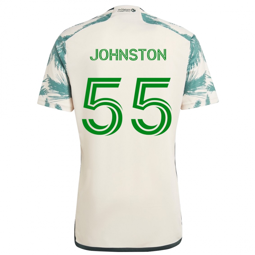 Niño Camiseta Malcolm Johnston #55 Beige Marrón 2ª Equipación 2024/25 La Camisa