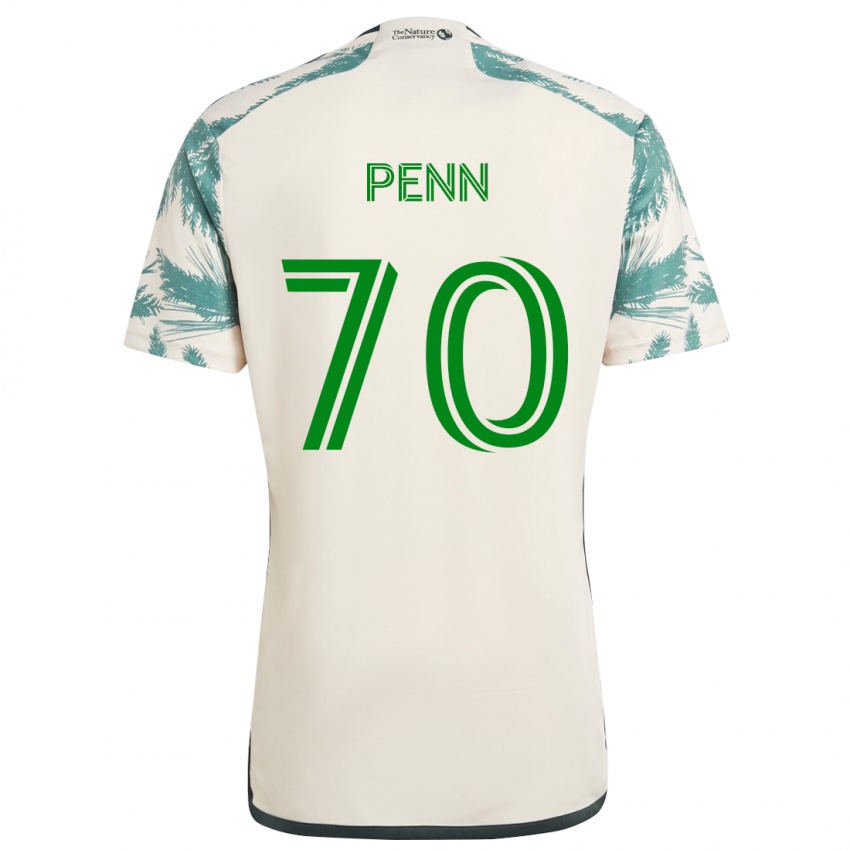 Niño Camiseta Josh Penn #70 Beige Marrón 2ª Equipación 2024/25 La Camisa