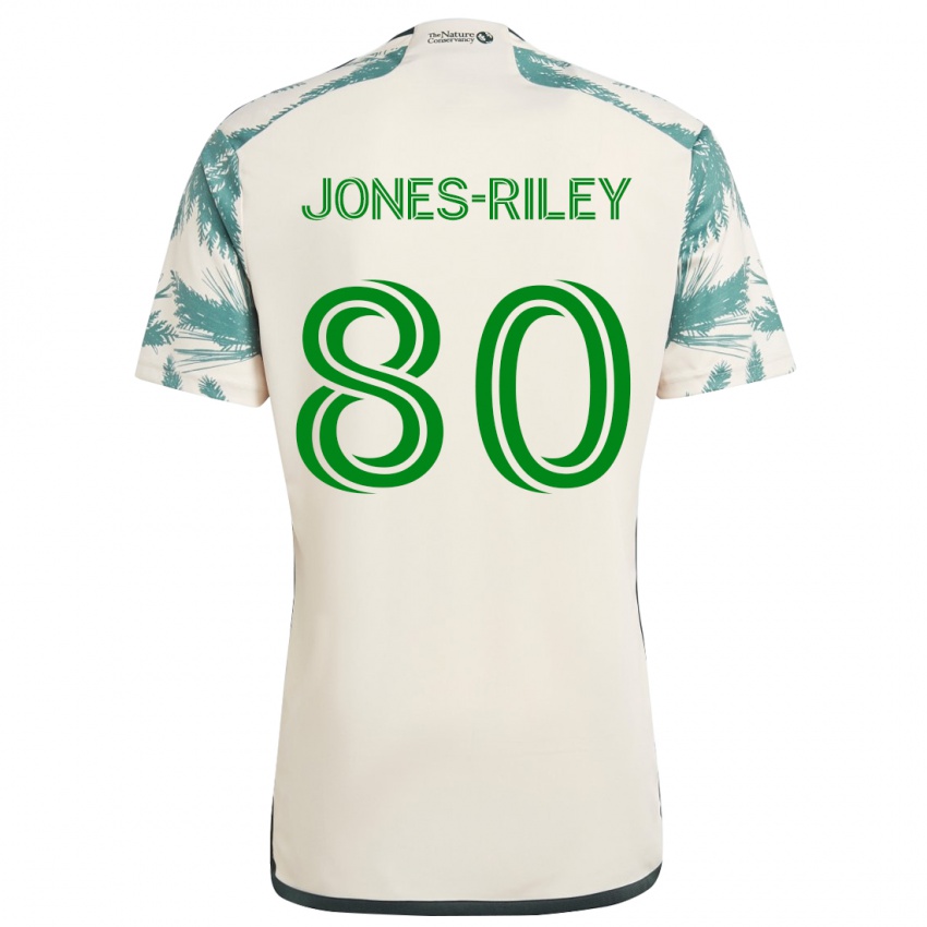 Niño Camiseta Jaden Jones-Riley #80 Beige Marrón 2ª Equipación 2024/25 La Camisa