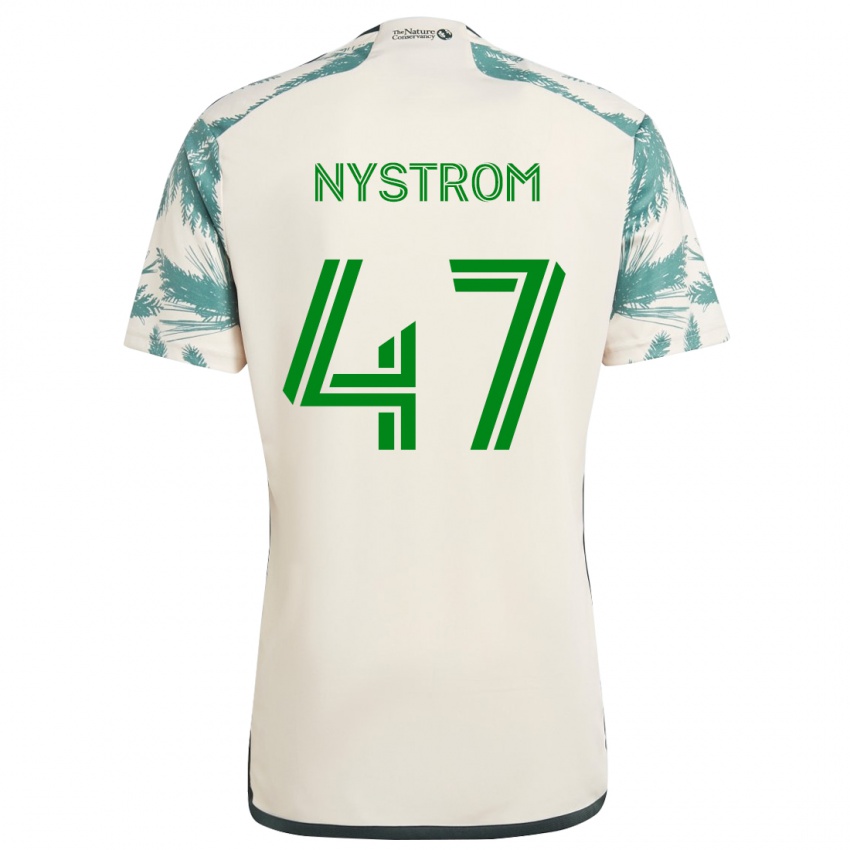 Niño Camiseta Maximo Nystrom #47 Beige Marrón 2ª Equipación 2024/25 La Camisa