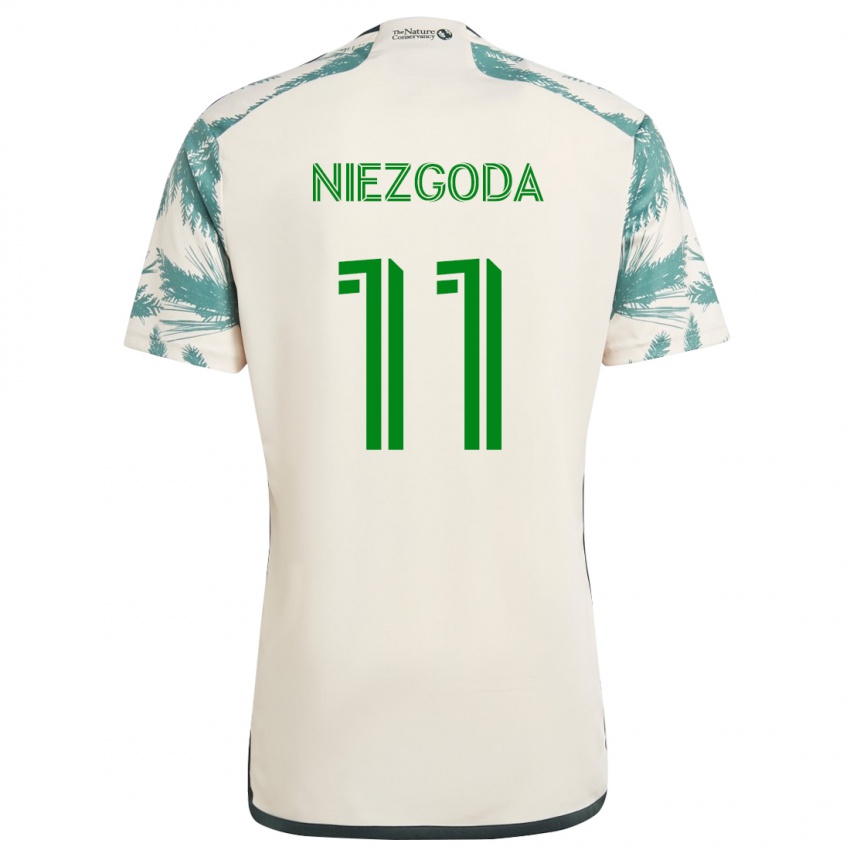 Niño Camiseta Jaroslaw Niezgoda #11 Beige Marrón 2ª Equipación 2024/25 La Camisa