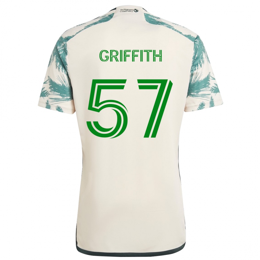 Niño Camiseta Víctor Griffith #57 Beige Marrón 2ª Equipación 2024/25 La Camisa