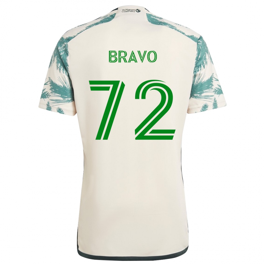 Niño Camiseta Julian Bravo #72 Beige Marrón 2ª Equipación 2024/25 La Camisa