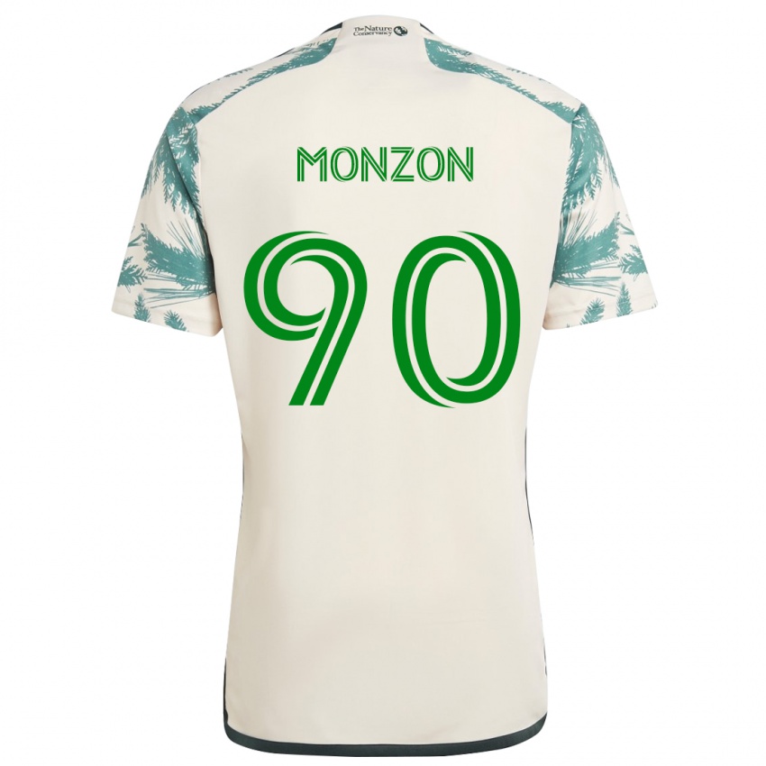 Niño Camiseta Florián Monzón #90 Beige Marrón 2ª Equipación 2024/25 La Camisa