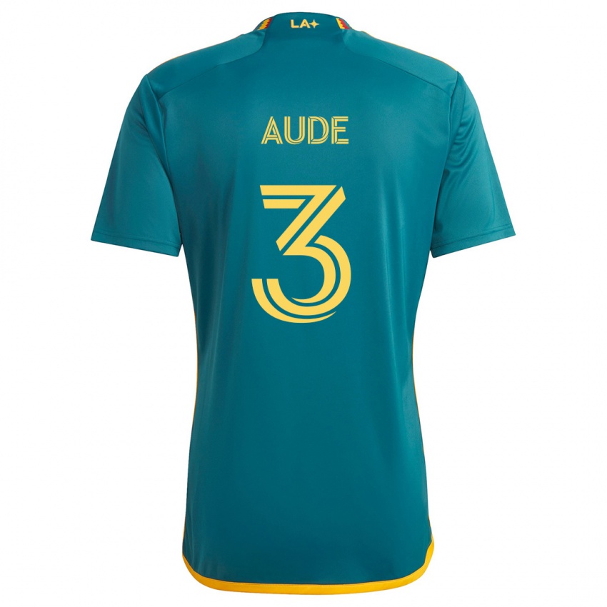 Niño Camiseta Julián Aude #3 Verde Amarillo 2ª Equipación 2024/25 La Camisa