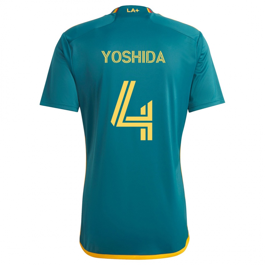 Niño Camiseta Maya Yoshida #4 Verde Amarillo 2ª Equipación 2024/25 La Camisa