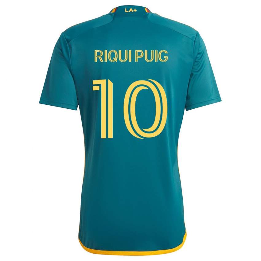 Niño Camiseta Riqui Puig #10 Verde Amarillo 2ª Equipación 2024/25 La Camisa