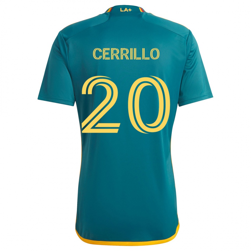 Niño Camiseta Edwin Cerrillo #20 Verde Amarillo 2ª Equipación 2024/25 La Camisa