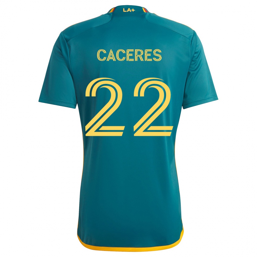 Niño Camiseta Martín Cáceres #22 Verde Amarillo 2ª Equipación 2024/25 La Camisa