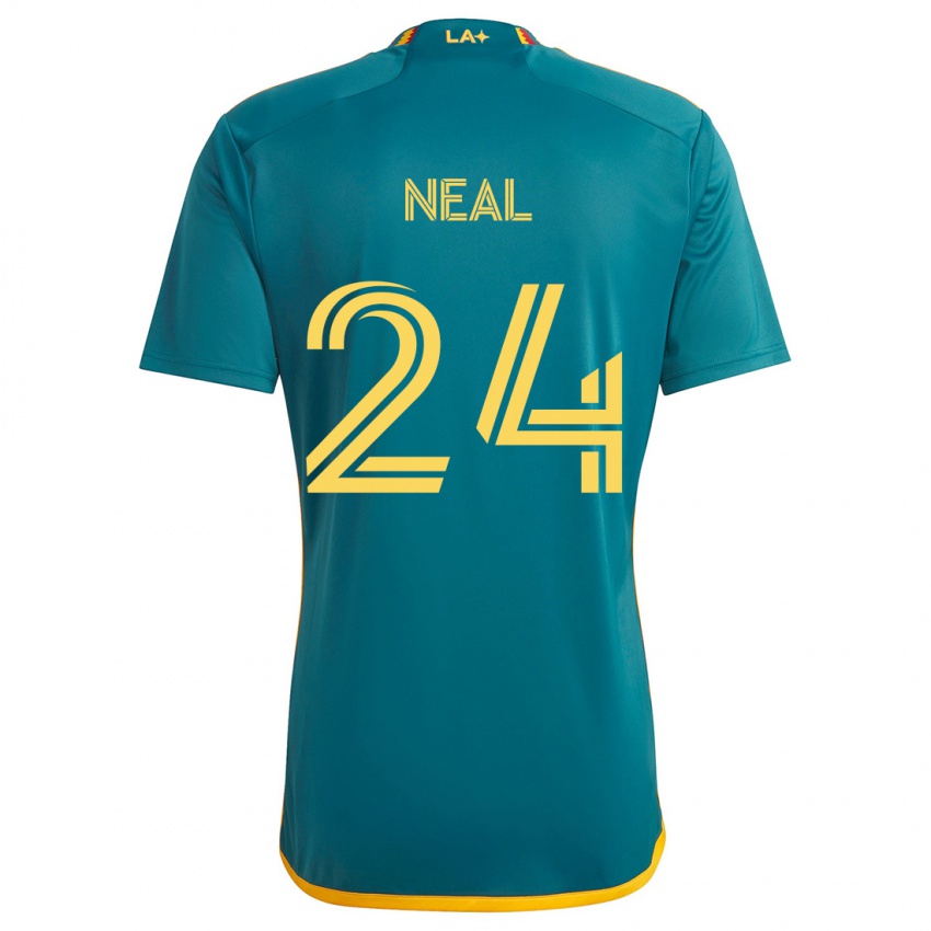 Niño Camiseta Jalen Neal #24 Verde Amarillo 2ª Equipación 2024/25 La Camisa