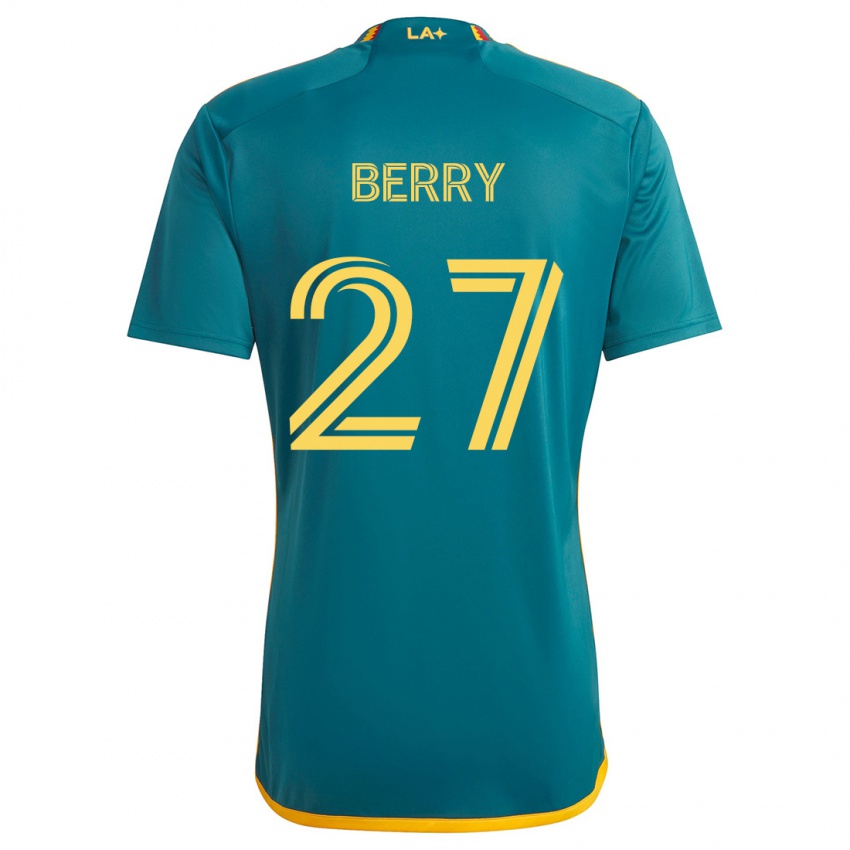 Niño Camiseta Miguel Berry #27 Verde Amarillo 2ª Equipación 2024/25 La Camisa