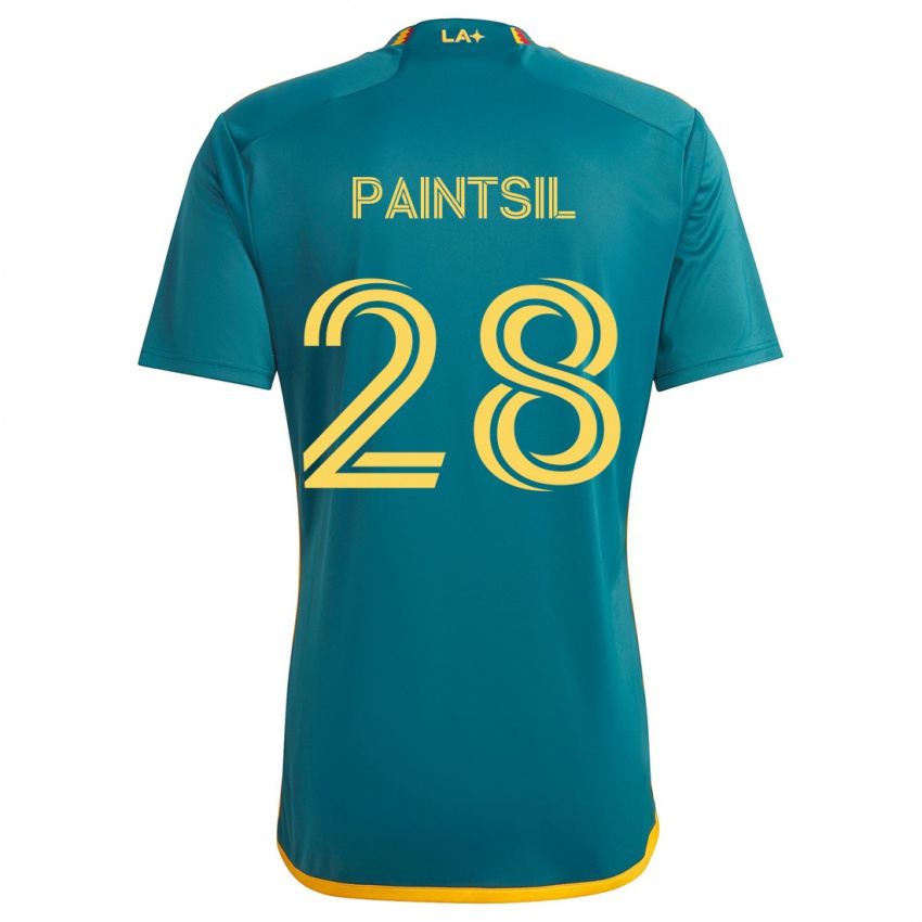 Niño Camiseta Joseph Paintsil #28 Verde Amarillo 2ª Equipación 2024/25 La Camisa