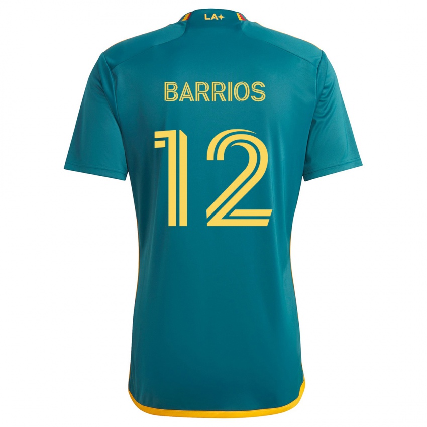 Niño Camiseta Michael Barrios #12 Verde Amarillo 2ª Equipación 2024/25 La Camisa