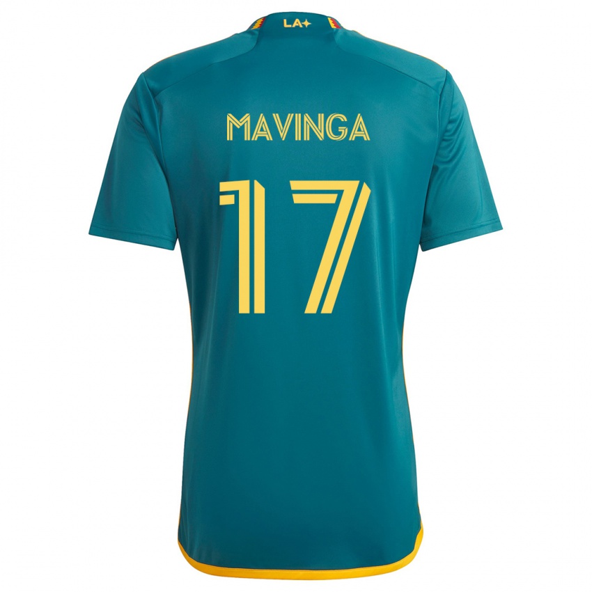 Niño Camiseta Chris Mavinga #17 Verde Amarillo 2ª Equipación 2024/25 La Camisa