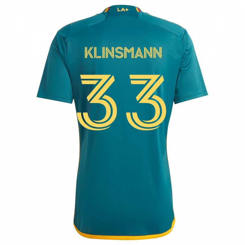 Niño Camiseta Jonathan Klinsmann #33 Verde Amarillo 2ª Equipación 2024/25 La Camisa