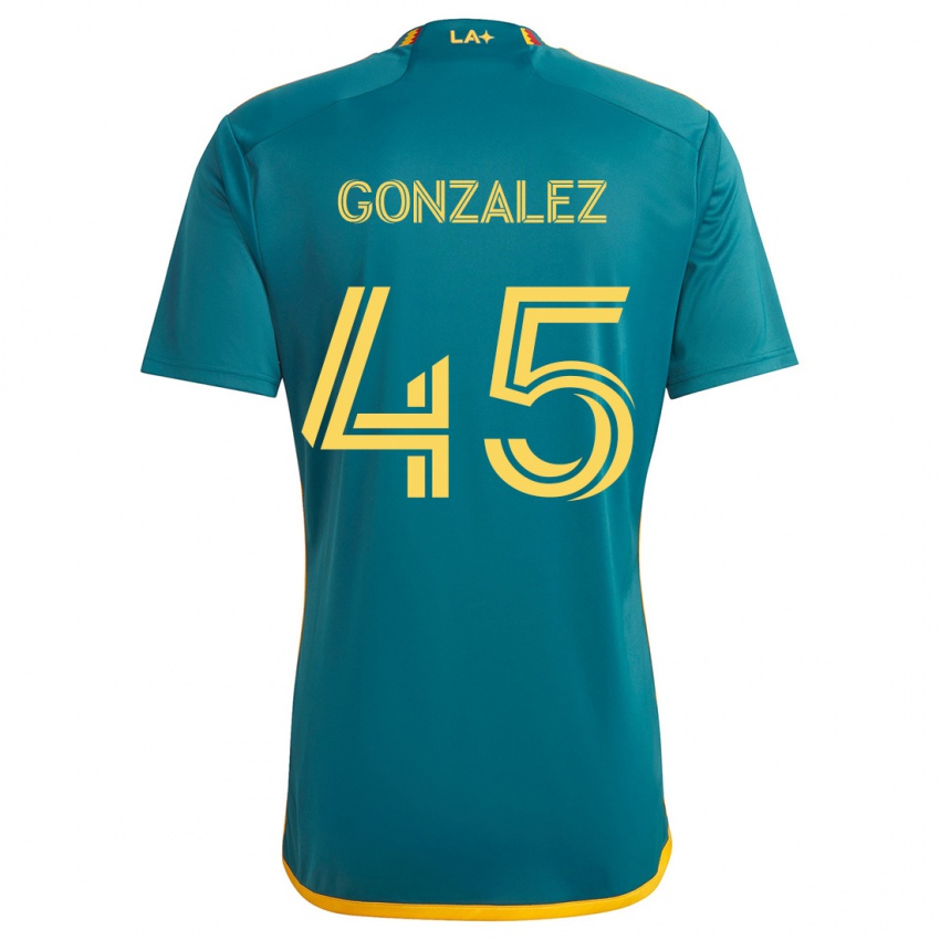 Niño Camiseta Adrián González #45 Verde Amarillo 2ª Equipación 2024/25 La Camisa