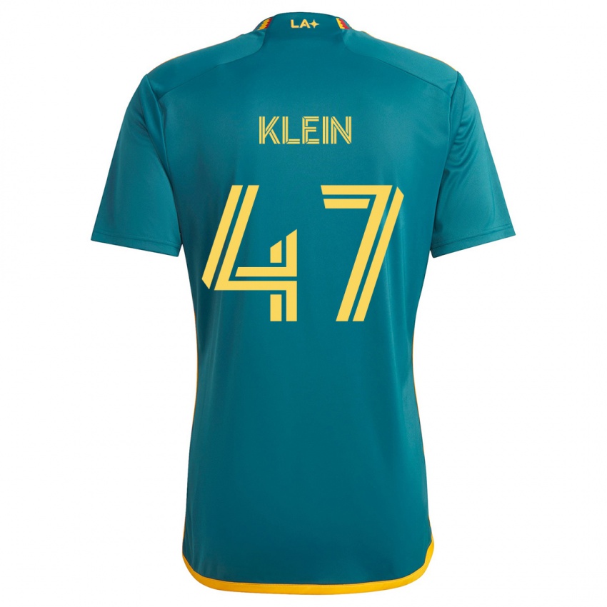 Niño Camiseta Carson Klein #47 Verde Amarillo 2ª Equipación 2024/25 La Camisa