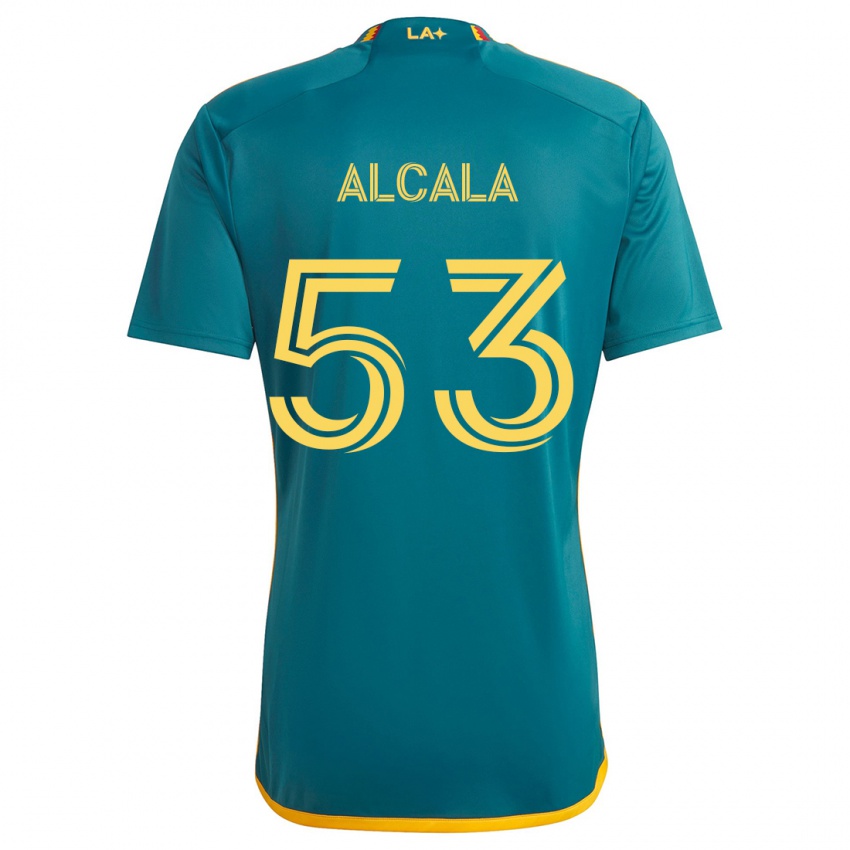 Niño Camiseta Álex Alcalá #53 Verde Amarillo 2ª Equipación 2024/25 La Camisa