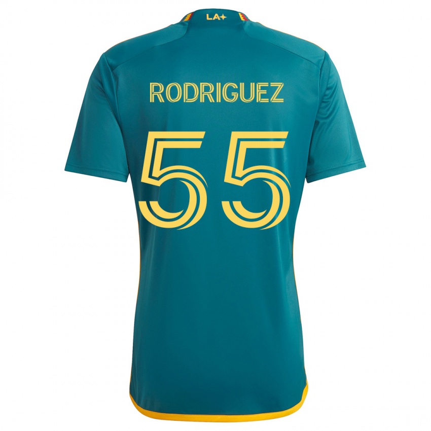 Niño Camiseta Diego Rodriguez #55 Verde Amarillo 2ª Equipación 2024/25 La Camisa