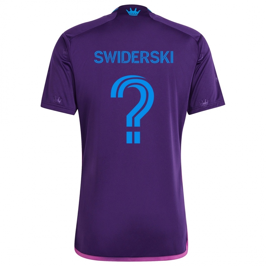 Niño Camiseta Karol Swiderski #0 Azul Morado 2ª Equipación 2024/25 La Camisa