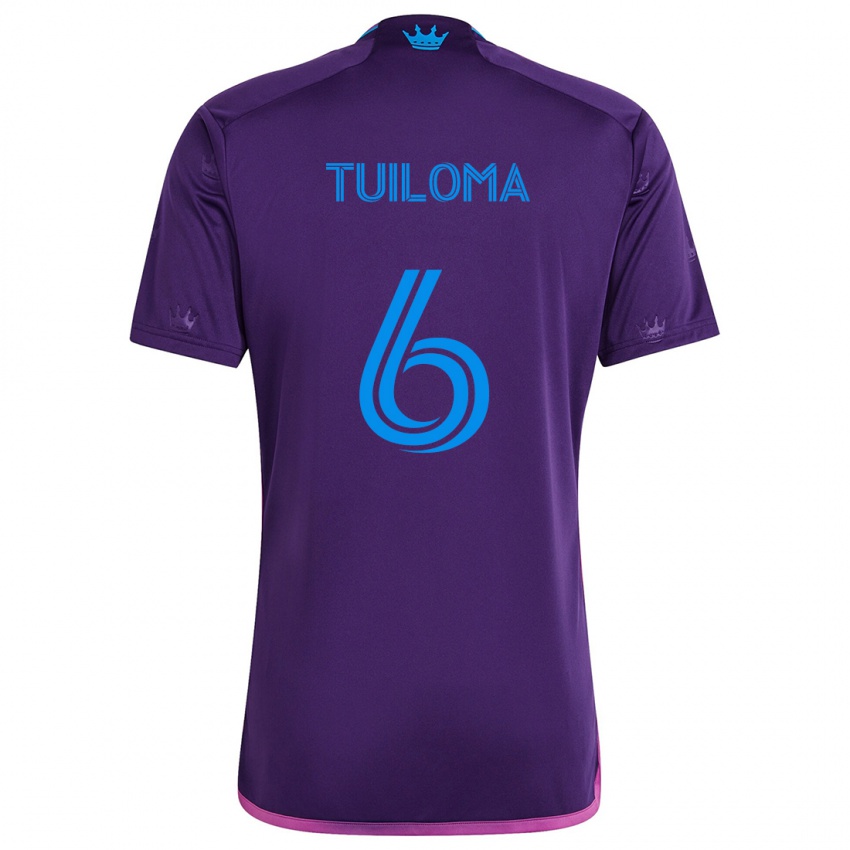 Niño Camiseta Bill Tuiloma #6 Azul Morado 2ª Equipación 2024/25 La Camisa