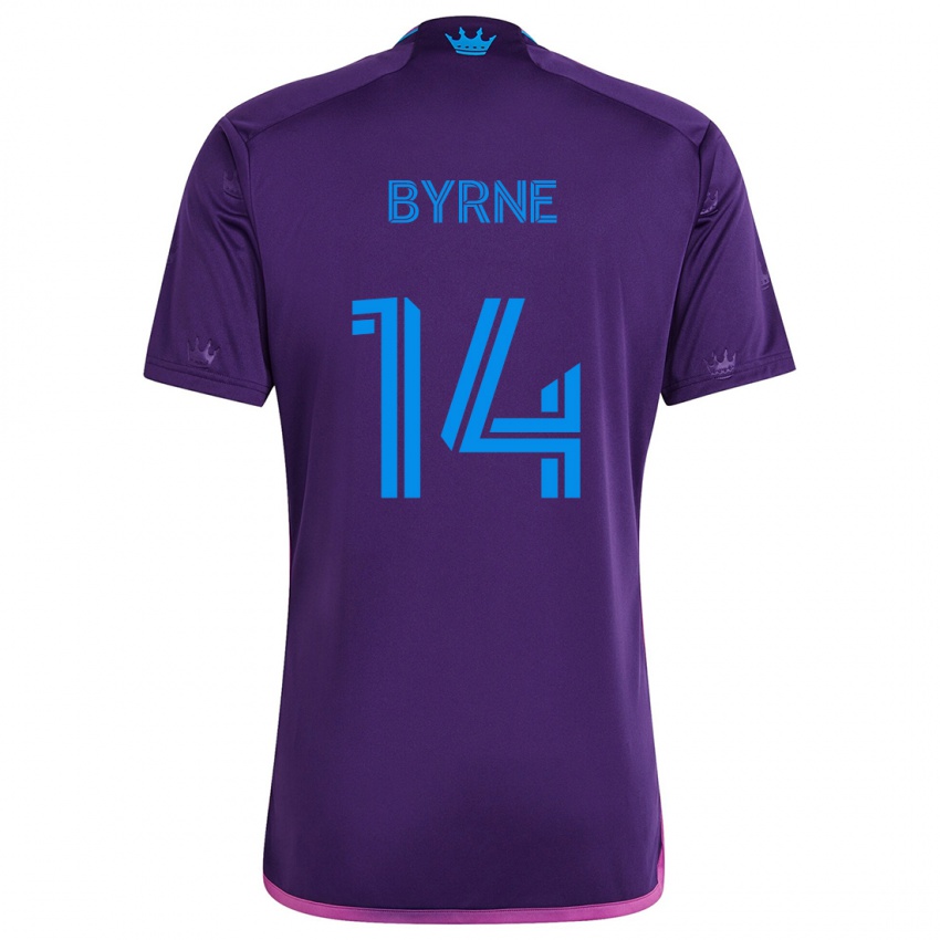 Niño Camiseta Nathan Byrne #14 Azul Morado 2ª Equipación 2024/25 La Camisa