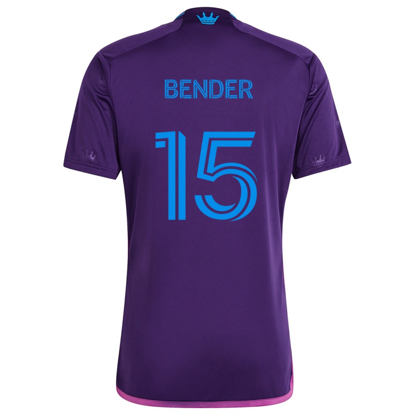 Niño Camiseta Ben Bender #15 Azul Morado 2ª Equipación 2024/25 La Camisa