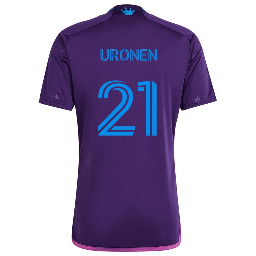 Niño Camiseta Jere Uronen #21 Azul Morado 2ª Equipación 2024/25 La Camisa