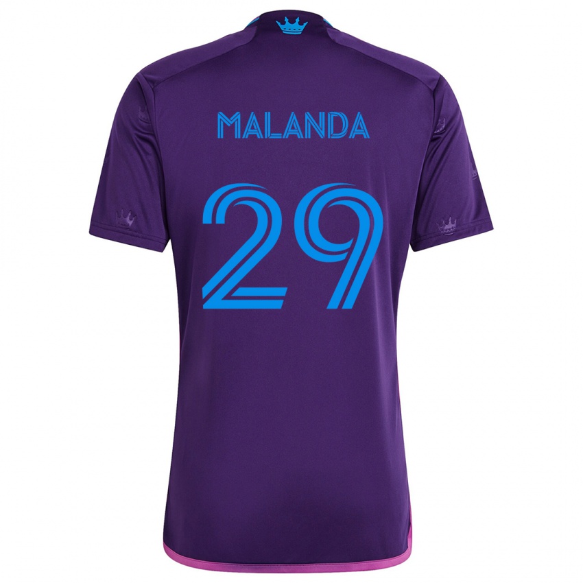 Niño Camiseta Adilson Malanda #29 Azul Morado 2ª Equipación 2024/25 La Camisa