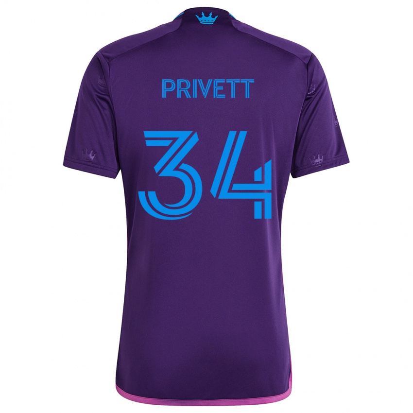 Niño Camiseta Andrew Privett #34 Azul Morado 2ª Equipación 2024/25 La Camisa