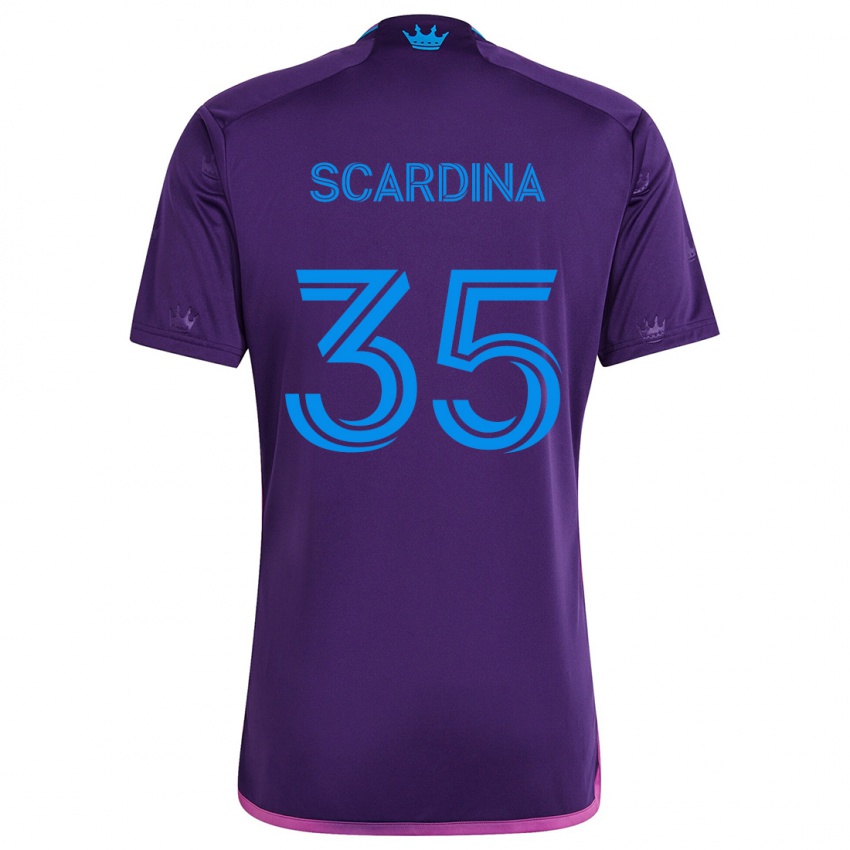 Niño Camiseta Nick Scardina #35 Azul Morado 2ª Equipación 2024/25 La Camisa