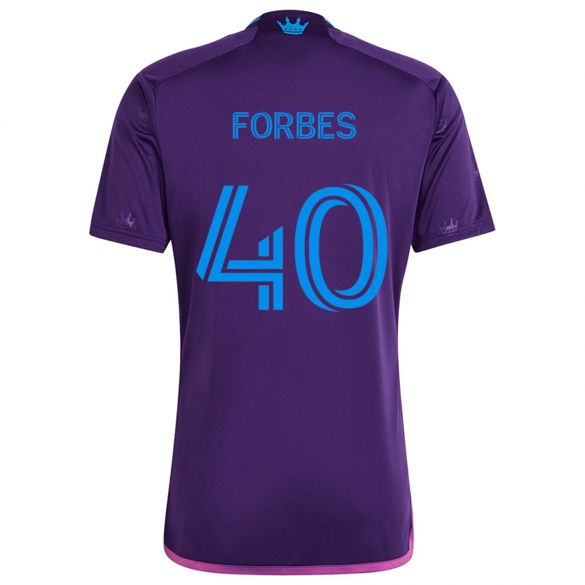 Niño Camiseta Jahlane Forbes #40 Azul Morado 2ª Equipación 2024/25 La Camisa