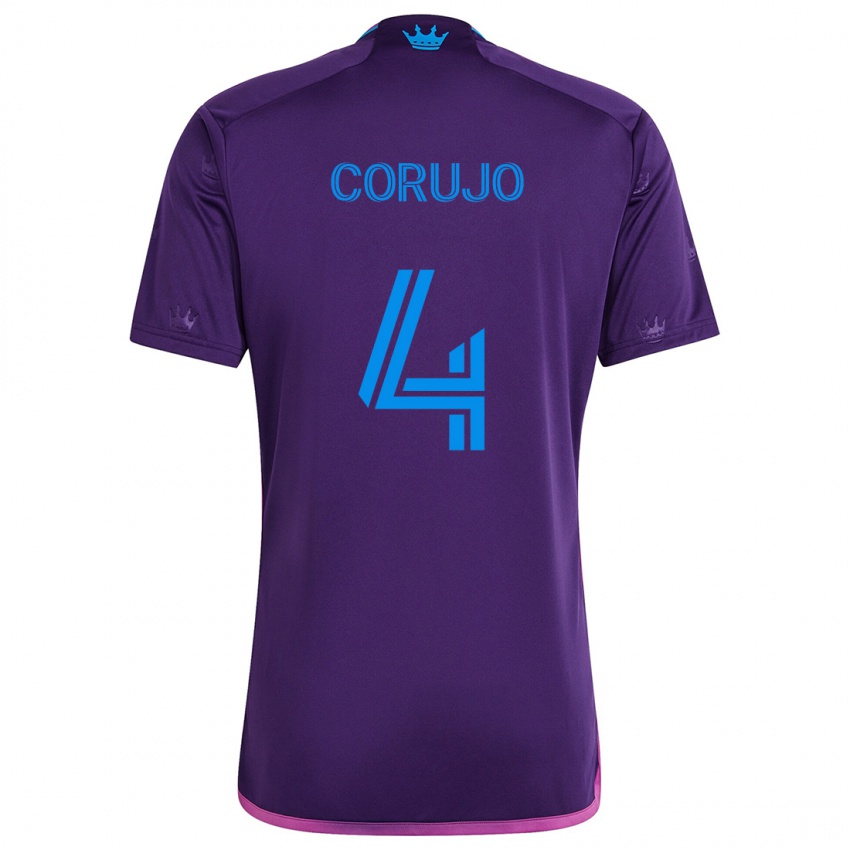 Niño Camiseta Guzmán Corujo #4 Azul Morado 2ª Equipación 2024/25 La Camisa