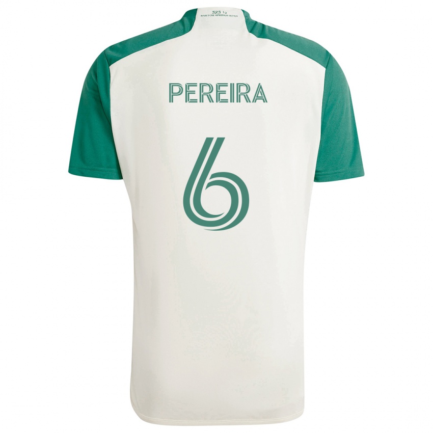 Niño Camiseta Daniel Pereira #6 Colores Tostados Verde 2ª Equipación 2024/25 La Camisa