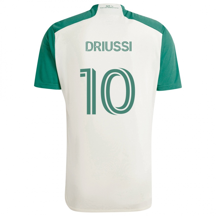 Niño Camiseta Sebastián Driussi #10 Colores Tostados Verde 2ª Equipación 2024/25 La Camisa