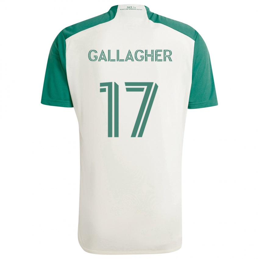 Niño Camiseta Jon Gallagher #17 Colores Tostados Verde 2ª Equipación 2024/25 La Camisa