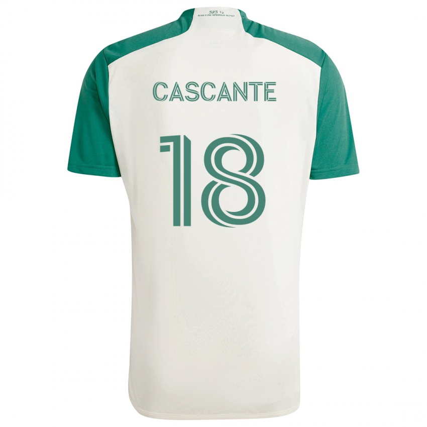 Niño Camiseta Julio Cascante #18 Colores Tostados Verde 2ª Equipación 2024/25 La Camisa