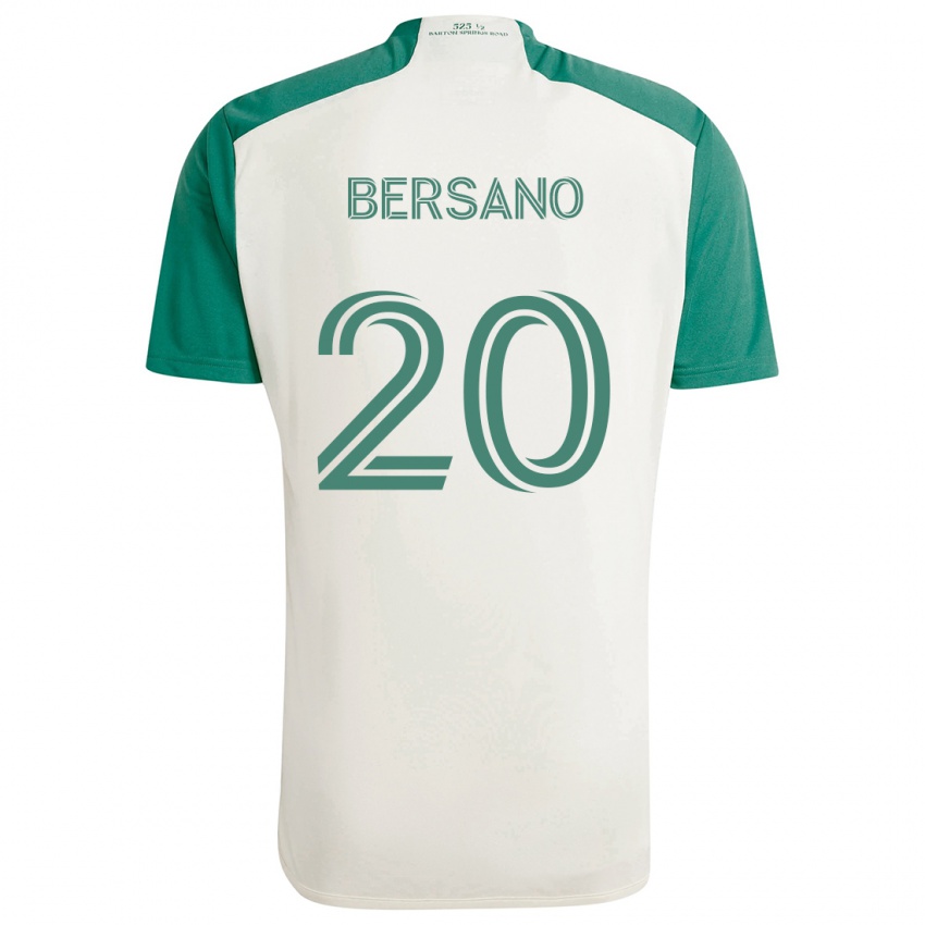 Niño Camiseta Matt Bersano #20 Colores Tostados Verde 2ª Equipación 2024/25 La Camisa