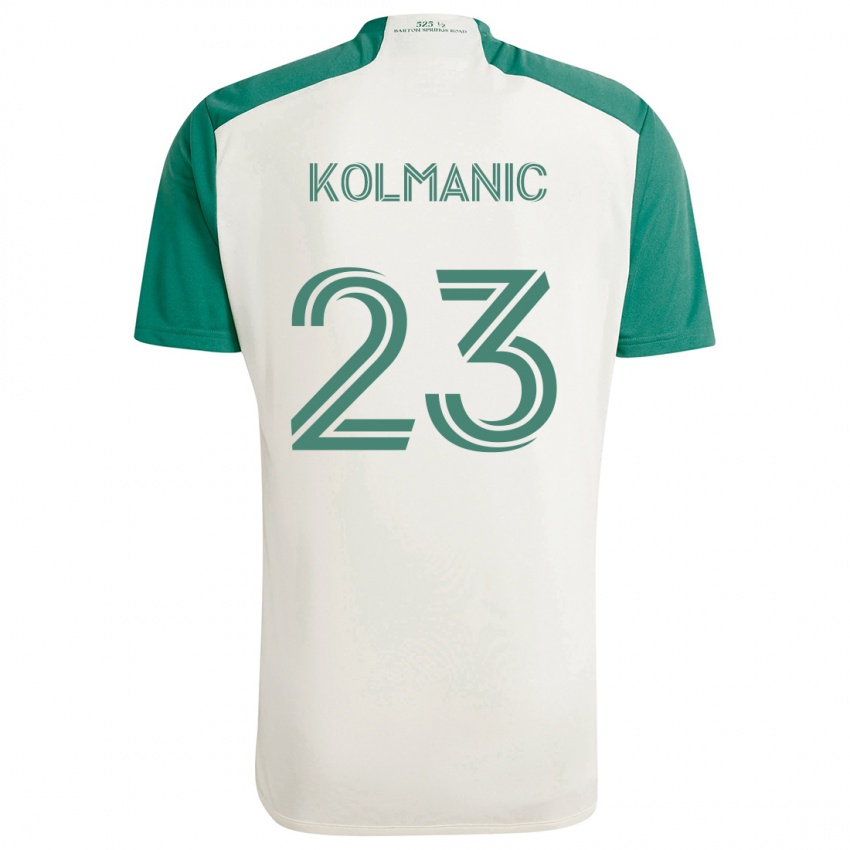 Niño Camiseta Zan Kolmanic #23 Colores Tostados Verde 2ª Equipación 2024/25 La Camisa