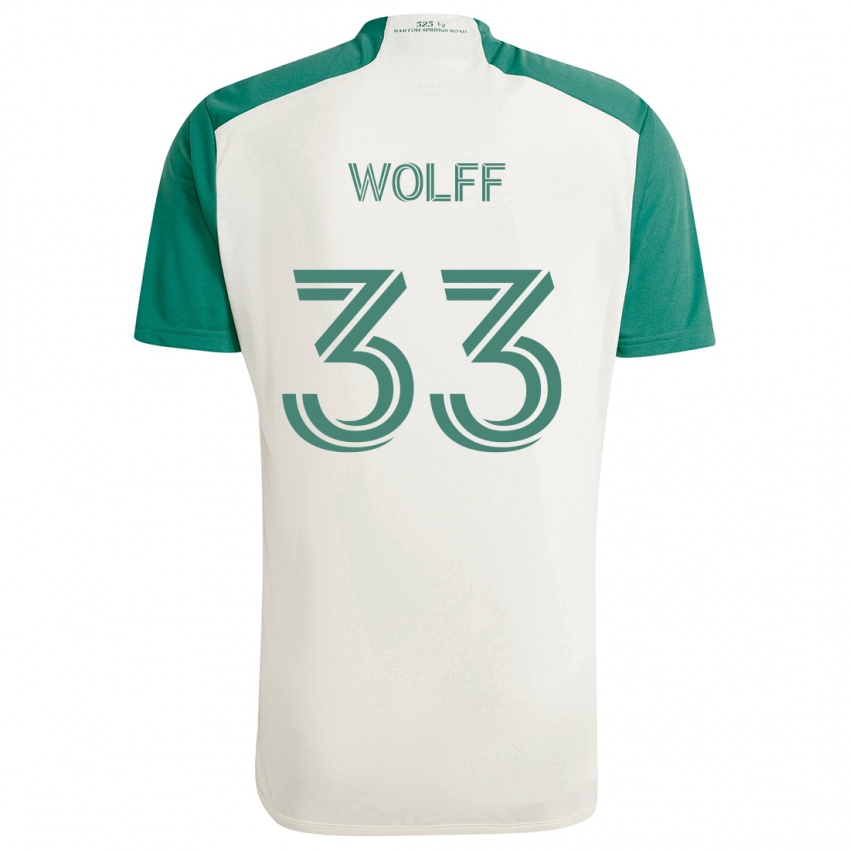 Niño Camiseta Owen Wolff #33 Colores Tostados Verde 2ª Equipación 2024/25 La Camisa