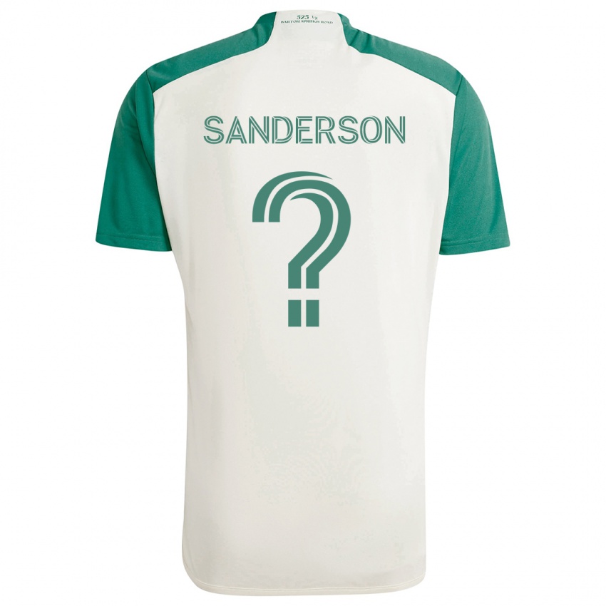 Niño Camiseta Spencer Sanderson #0 Colores Tostados Verde 2ª Equipación 2024/25 La Camisa