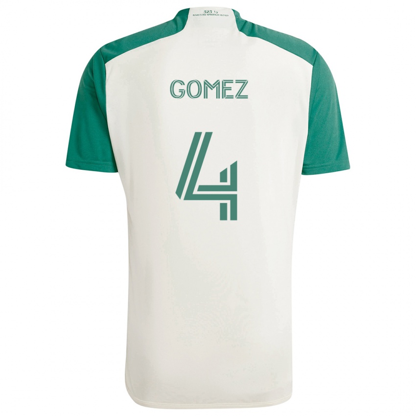 Niño Camiseta Antonio Gomez #4 Colores Tostados Verde 2ª Equipación 2024/25 La Camisa