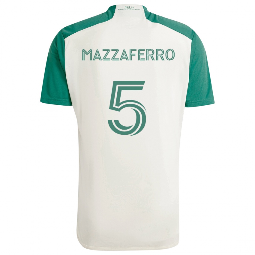 Niño Camiseta Salvatore Mazzaferro #5 Colores Tostados Verde 2ª Equipación 2024/25 La Camisa