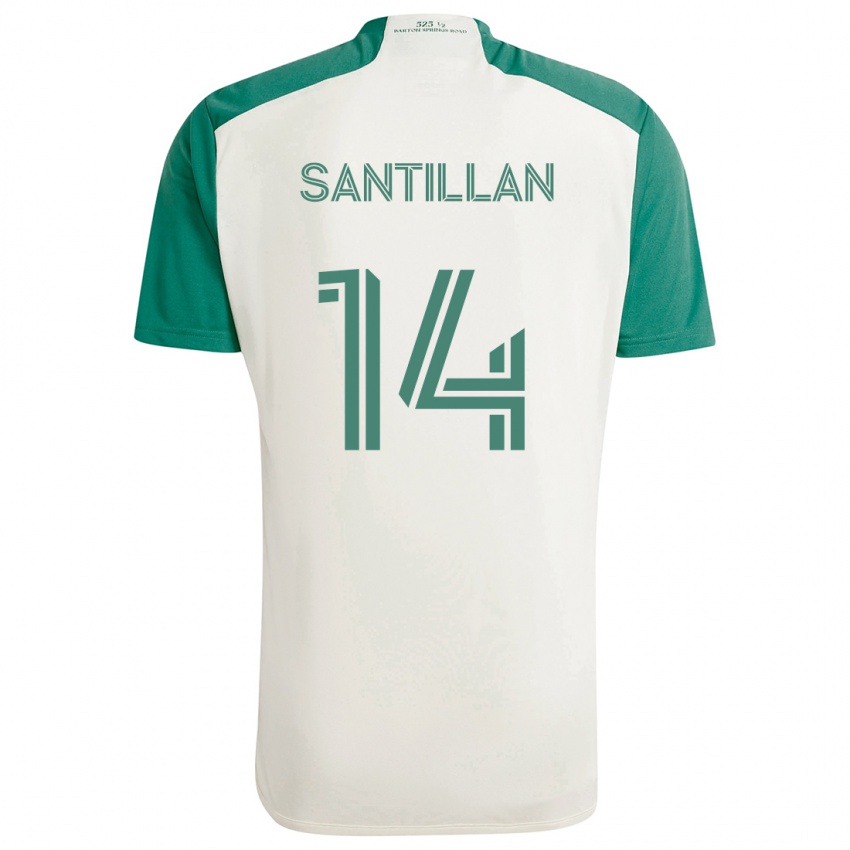 Niño Camiseta Jonathan Santillan #14 Colores Tostados Verde 2ª Equipación 2024/25 La Camisa