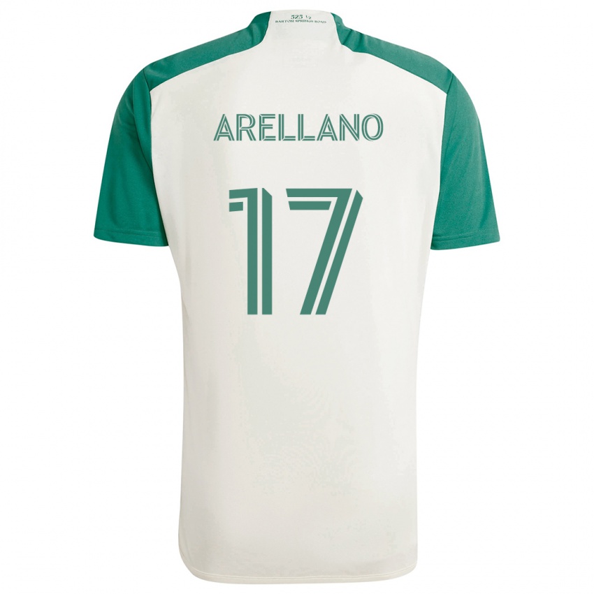 Niño Camiseta Bryan Arellano #17 Colores Tostados Verde 2ª Equipación 2024/25 La Camisa