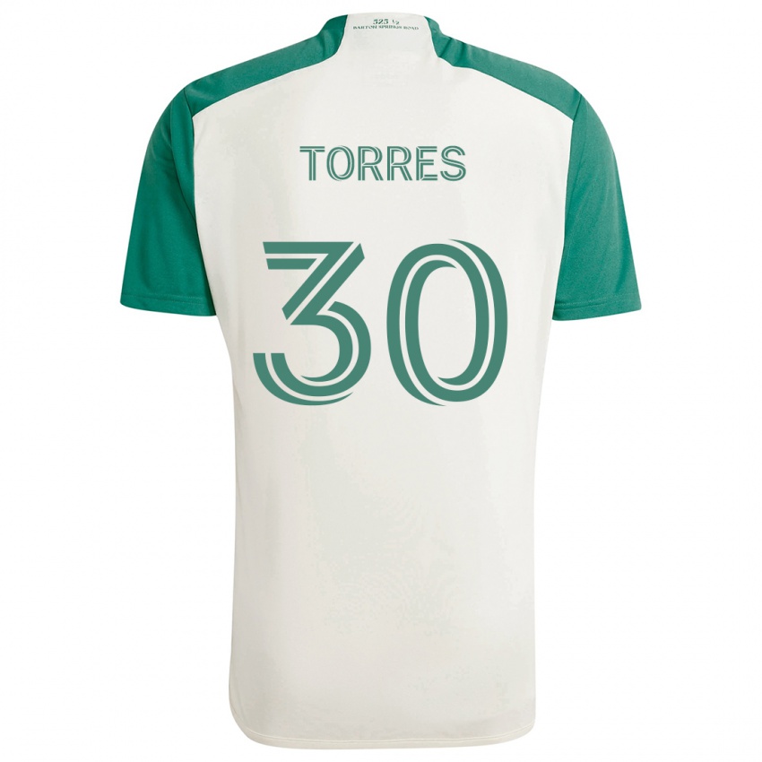 Niño Camiseta Ervin Torres #30 Colores Tostados Verde 2ª Equipación 2024/25 La Camisa