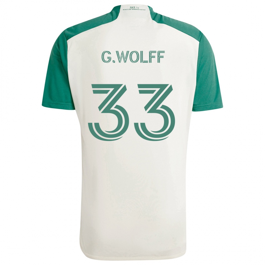 Niño Camiseta Gavin Wolff #33 Colores Tostados Verde 2ª Equipación 2024/25 La Camisa