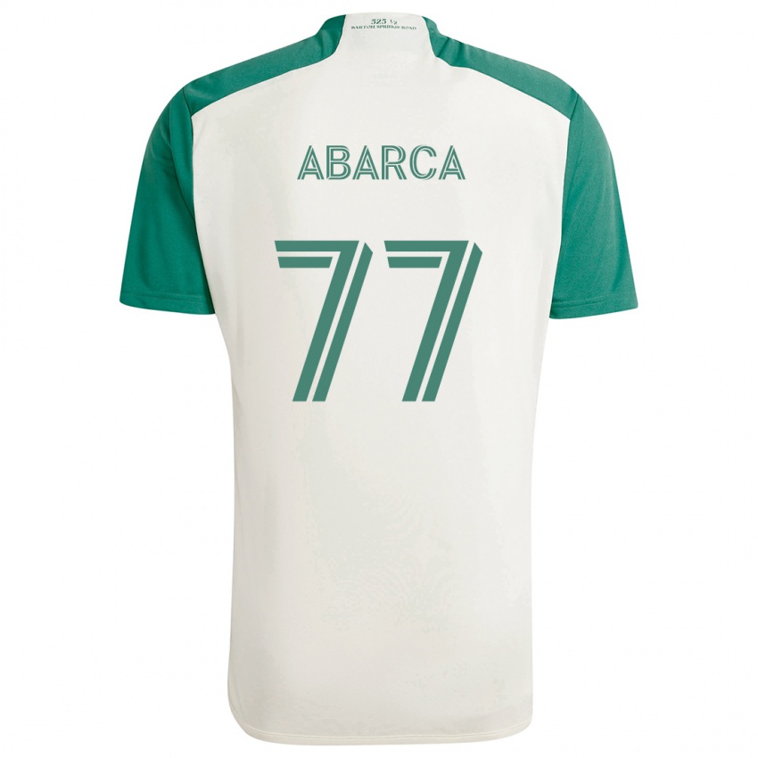 Niño Camiseta Diego Abarca #77 Colores Tostados Verde 2ª Equipación 2024/25 La Camisa