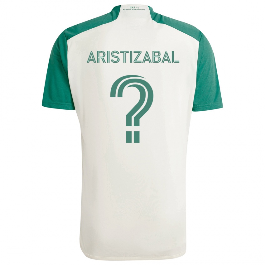 Niño Camiseta Nicolas Aristizabal #0 Colores Tostados Verde 2ª Equipación 2024/25 La Camisa